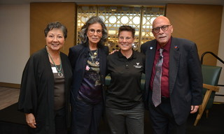 Rita Brock, Meryl Comer, Shela Webb and Pastor Al Peratt Sr.